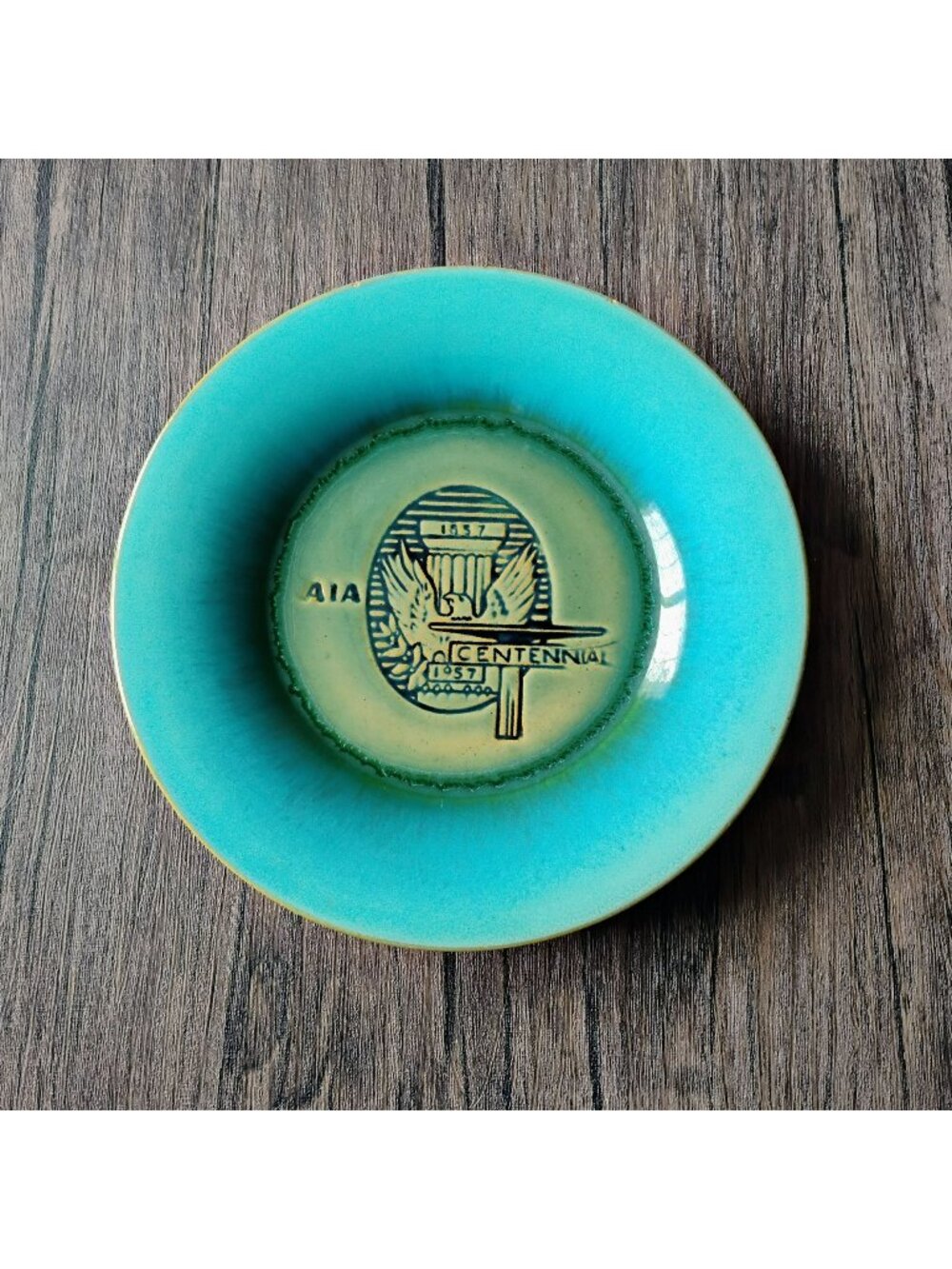 Vintage 1957 American Institute of Architects Commemorative Centennial Plate AIA
